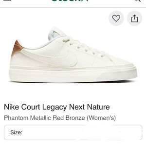 Nike Women's Court Legacy Next Nature Shoes - Cream and Bronze